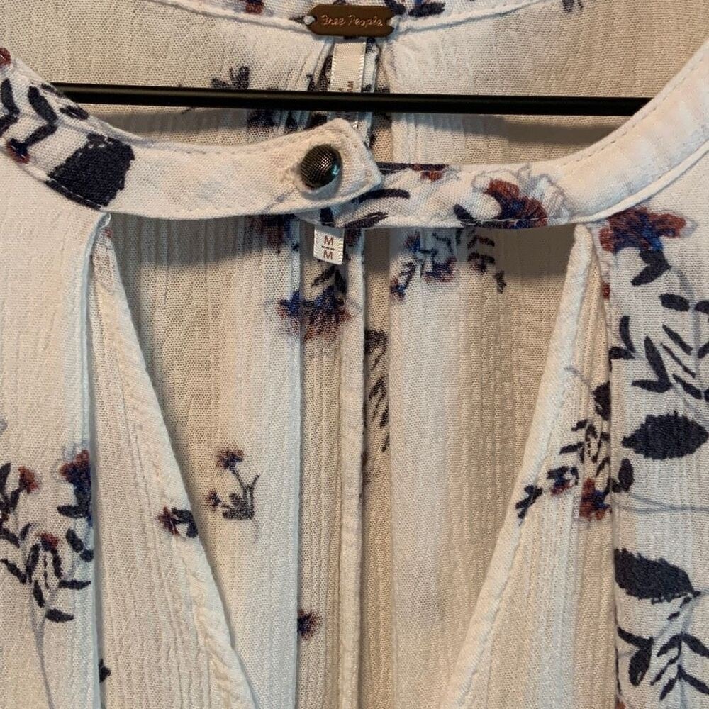 FREE PEOPLE Women's Snap Out Of It Floral Swing Mini Tunic Dress Pockets Medium - Picture 4 of 12